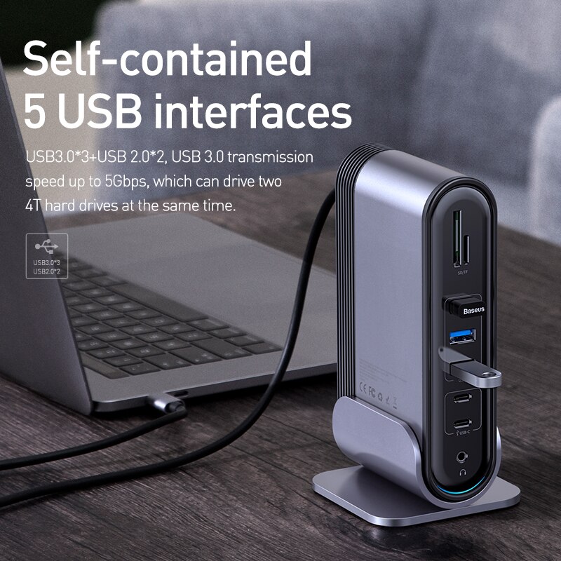 Répartiteur USB 4 3.0 ports Répartiteur de station d'accueil + adaptateur -  My Equipment My Home