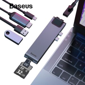 Hub Multifonctions USB-C 7en1 USB HDMI RJ45 OTG pour MacBook Pro