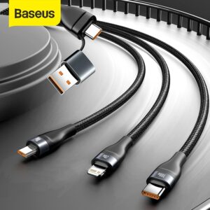 Câble USBC 4 en 1 chargeur 5A câble Micro-USB / USB-C / Lightning Charge rapide