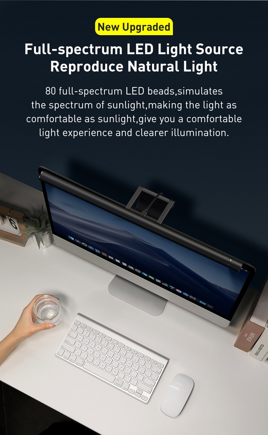Acheter Lampe LED à variateur continu pour moniteur d'ordinateur, lampe de lecture  USB, écran d'ordinateur, lampe à clipser pour les yeux