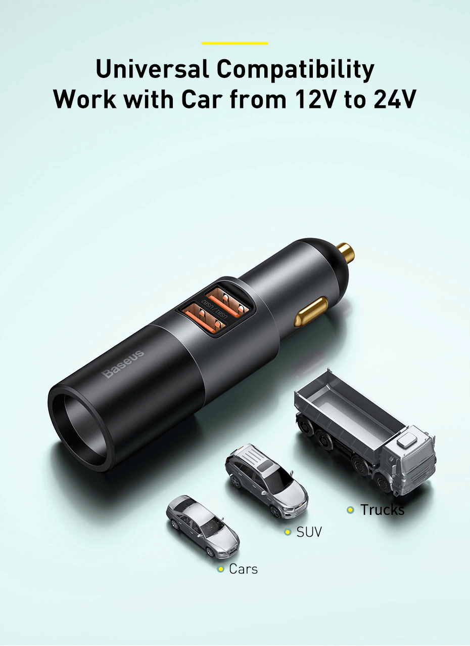 Chargeur prise allume cigare voiture camion 12 & 24V 2 USB C+1 USB A  Compatible PD & QC 3 0 