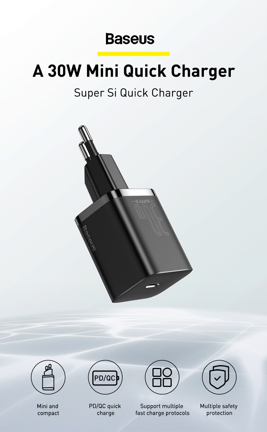 100W Mini Chargeur Super Rapide USB-C PD QC 3.0 Allume-Cigare