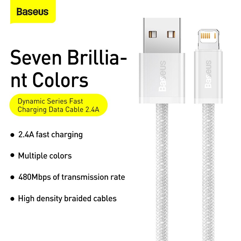 Baseus – câble d'éclairage USB pour recharge rapide et transfert de  données, cordon de chargeur pour