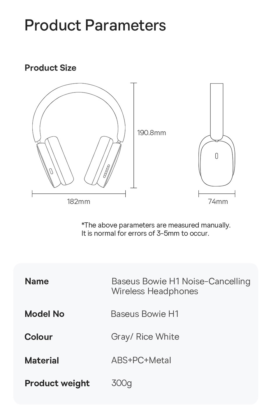 Casque sans fil Bluetooth 5.2 avec suppression de bruit Active de 40db, autonomie de la batterie de 70h, unité de commande de 40mm, ANC H1