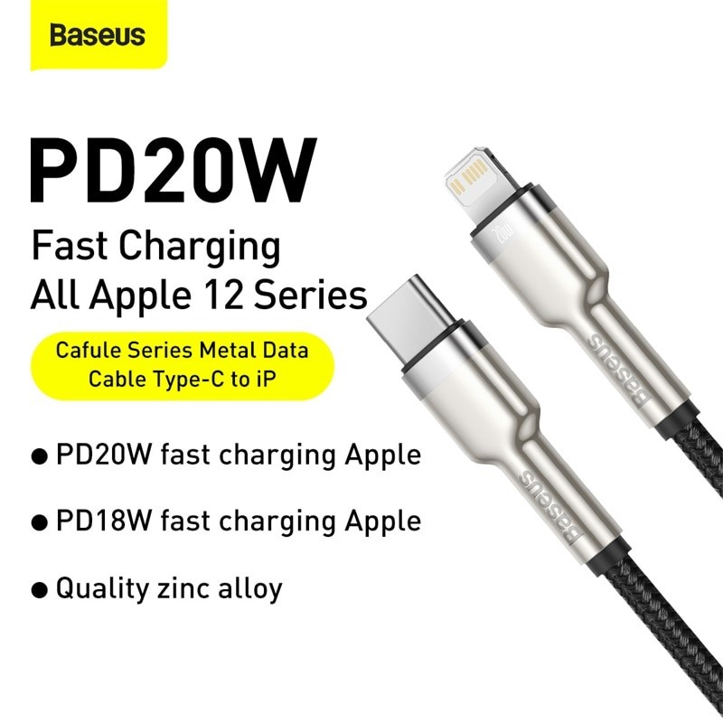 Câble USB-C Pour IPhone 13 12 Pro Max PD 20W Charge Rapide Câble Pour  IPhone 11 8 Chargeur Câble USB Type C Pour Macbook Pro - Baseus