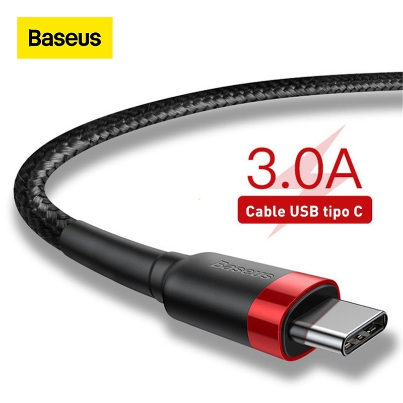 Câble USB Type-C Quick Charge 3.0 Pour Recharge Rapide, Cordon De Chargeur  USB-C Pour Téléphone Samsung S10/S9, Huawei P30 Et Xiaomi - Baseus