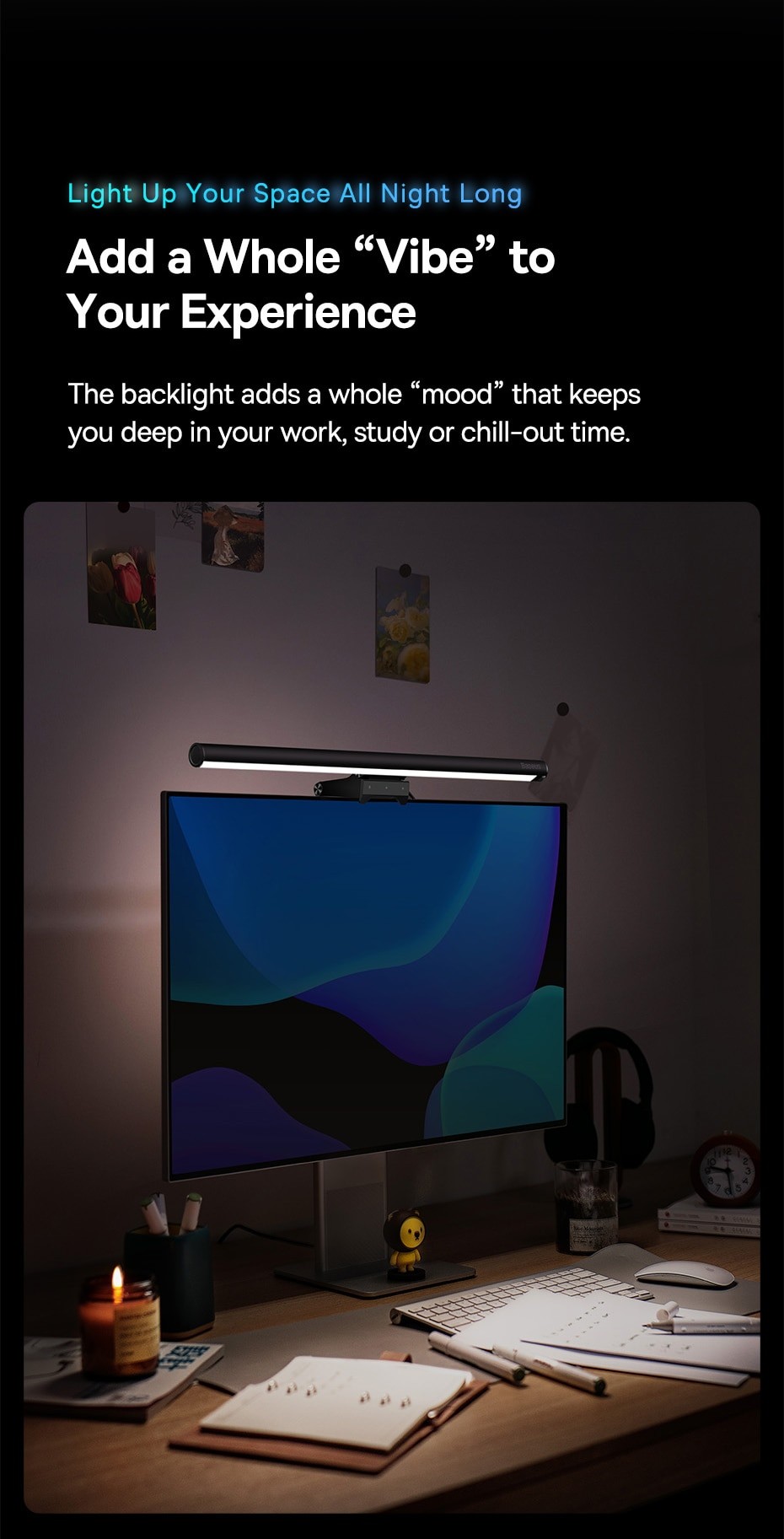 Lampe USB Pour écran D'ordinateur, Nouveau Design, Idéal Pour étudier Ou  Utiliser Un Moniteur LCD - Baseus