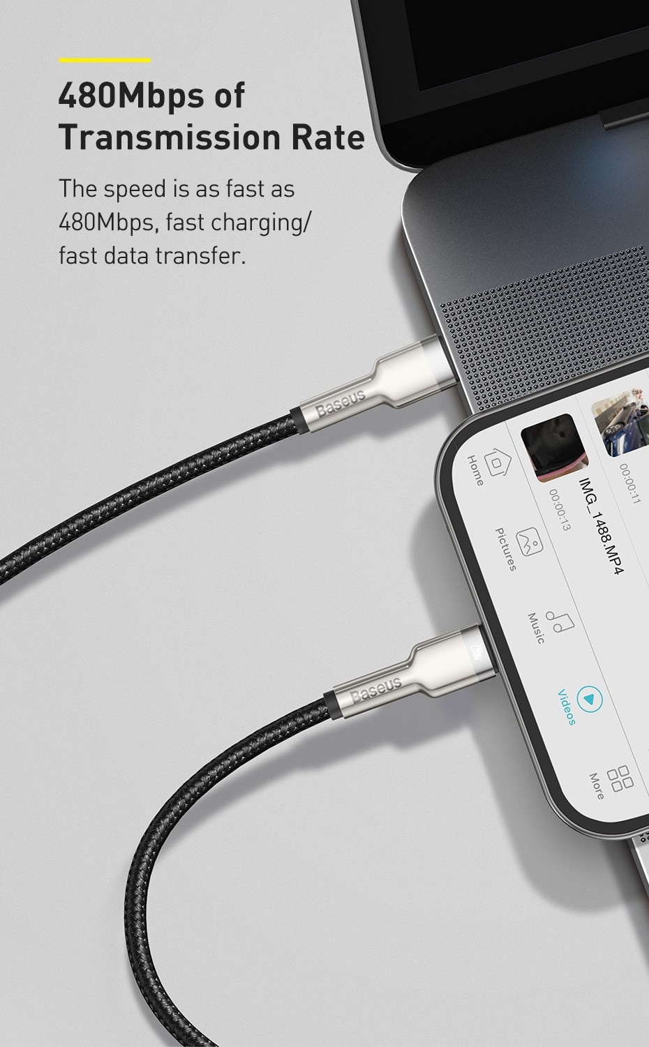 Baseus C Câble Usb Pour Iphone 12 Pro Max Pd 20w Charge Rapide Câble Pour  Iphone 11 8 Chargeur Câble Usb Type C Pour Macbook Pro - Mobile Téléphone  Câbles - AliExpress