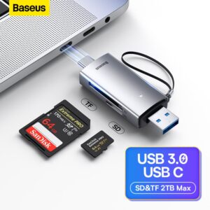 Lecteur de cartes multi-usb 104 2 en 1, 3.0 mo/s, Type C à SD Micro SD TF, dispositif de carte mémoire 2TB pour accessoires d'ordinateur portable