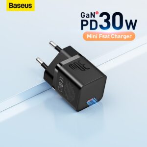 Baseus Chargeur USB C 65W Ultra Mince de 16mm pour Espace Étroit, Chargeur  Secteur Plat avec