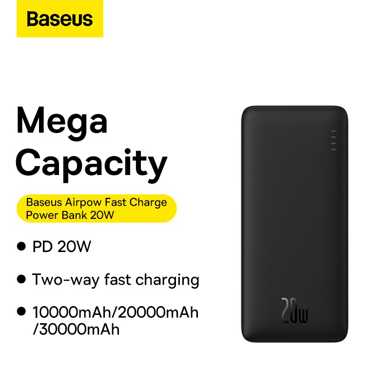Power Bank Airpow 20W, 10000mAh, Charge Rapide, Batterie Externe Pour  IPhone 14/13/12 Xiaomi - Baseus