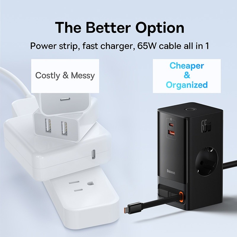 Chargeur et câble d'alimentation PC New pow 65W USB C Chargeur