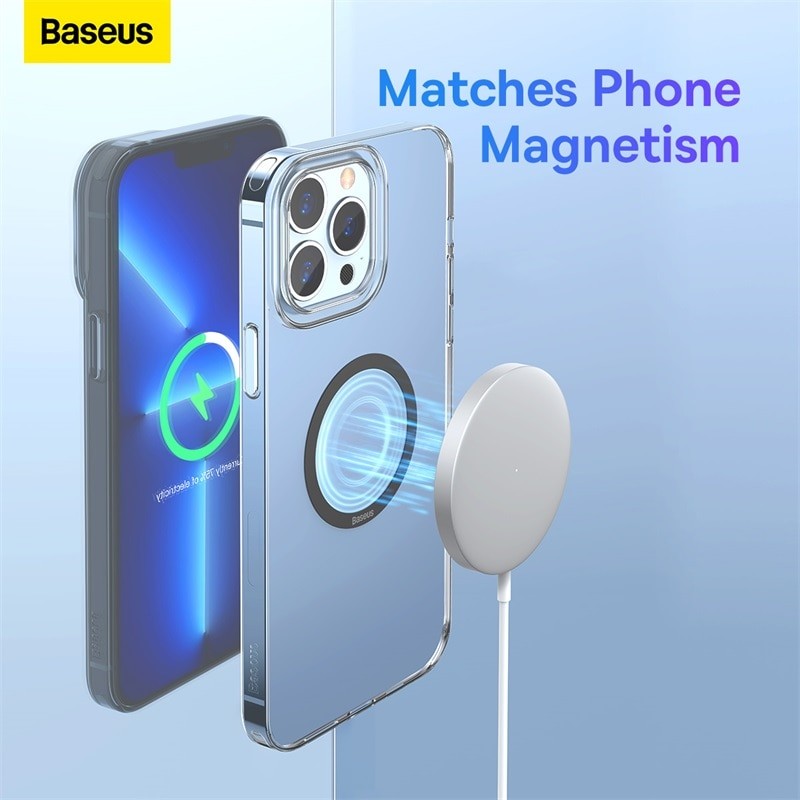 2 Anneaux Magnétique Magsafe Pour IPhone 14, 13 Pro, Plaque Métallique  Android, Autocollant, Prise En Charge Du Chargeur De Voiture Sans Fil  Macsafe - Baseus