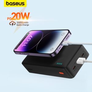 Baseus – batterie externe Portable 65W 30000mAh PD, charge rapide, pour  téléphone et tablette Xiaomi