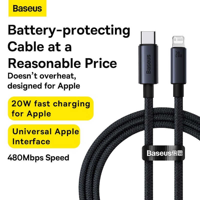 Baseus Chargeur Rapide PD/20W + Câble Lightning Pour iPhone 13, 12 etc à  prix pas cher