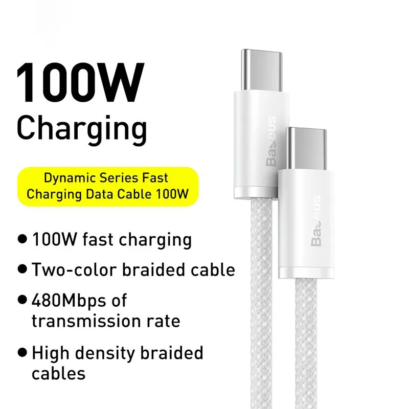 Câble De Charge Rapide USB Type C, 100W, Pour IPhone 15 Plus Pro Max,  Macbook, Samsung, Xiaomi - Baseus