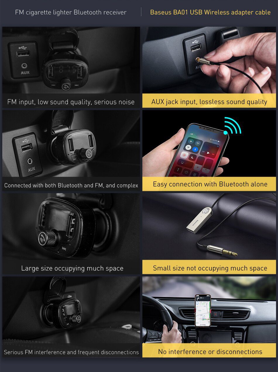 Récepteur Bluetooth de voiture, Aux Bluetooth Adaptateur Dongle Câble pour  voiture 3.5mm Jack Bluetooth 5.0 4.2 4.0 Récepteur Haut-parleur Audio