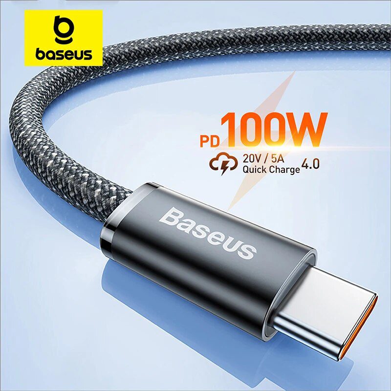 Câble De Charge Rapide USB Type C, 100W, Pour IPhone 15 Plus Pro Max,  Macbook, Samsung, Xiaomi - Baseus