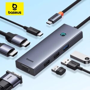 Station D'accueil USB C Pour Nintendo Switch Steam Deck, Type C Vers 4K @  60Hz DP, Compatible HDMI, Gigabit Ethernet, Airies USB 3.0 - Baseus