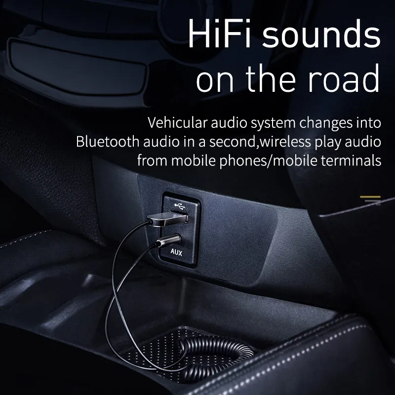 Récepteur Bluetooth 5.0 pour voiture Adaptateur audio Bluetooth Adaptateur Bluetooth  AUX pour 
