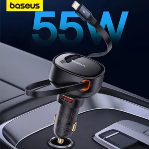 Syncwire 60W Chargeur Voiture USB C - PD 30W & QC 3.0 Prise Allume