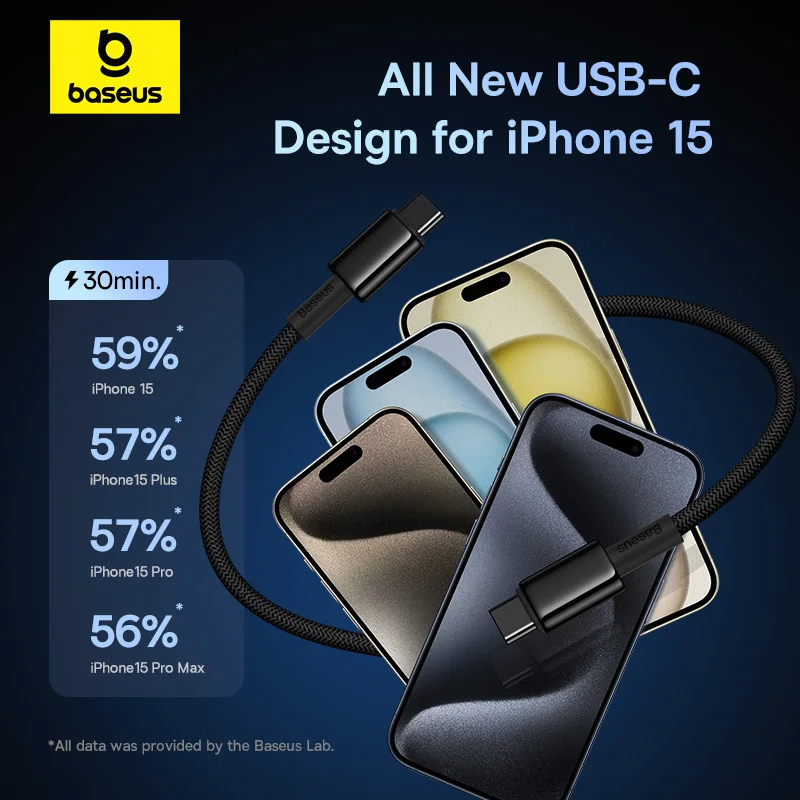 Câble USB De Type C Rétractable 100W, Chargeur Rapide Pour IPhone 15 Plus  Pro Max, MacPle, IPad, Xiaomi, Samsung - Baseus