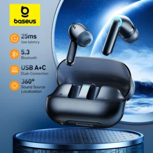 Ear Pod AeQur G10, faible latence 25ms, écouteurs de jeu, connexion Bluetooth 5.3, téléphone de sauna, écouteur 25h de lecture